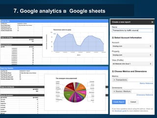 7. Google analytics в Google sheets
 