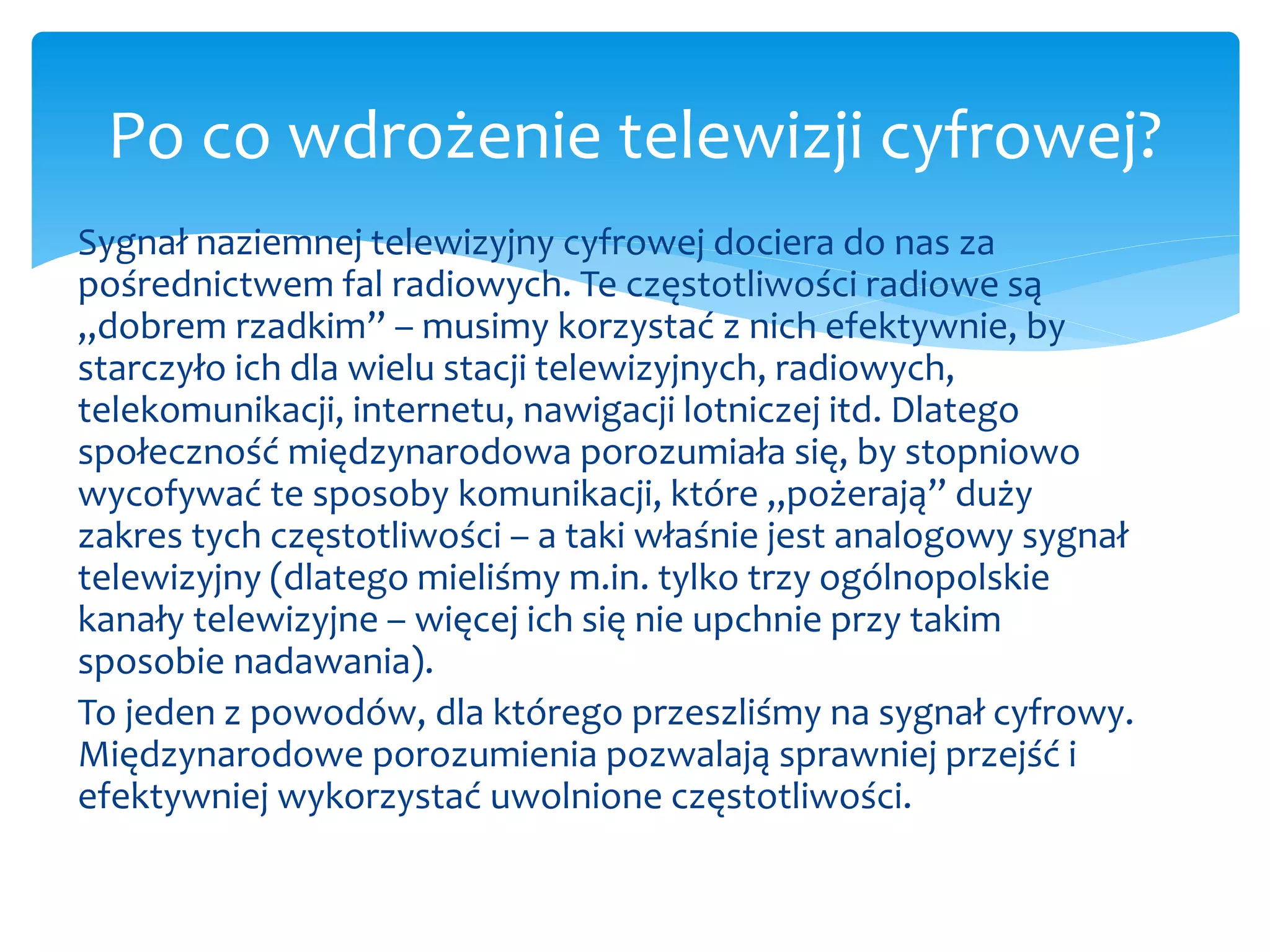 Naziemna telewizja cyfrowa mateusz przybysz | PPTX
