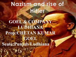 GOEL & COMPANY 
LUDHIANA 
Prop:CHETAN KUMAR 
GOEL 
Seate:Punjab/Ludhiana 
 