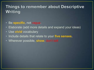 Nazli descriptive writing | PPTX