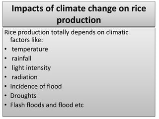 Impact of climate change on rice production | PPTX