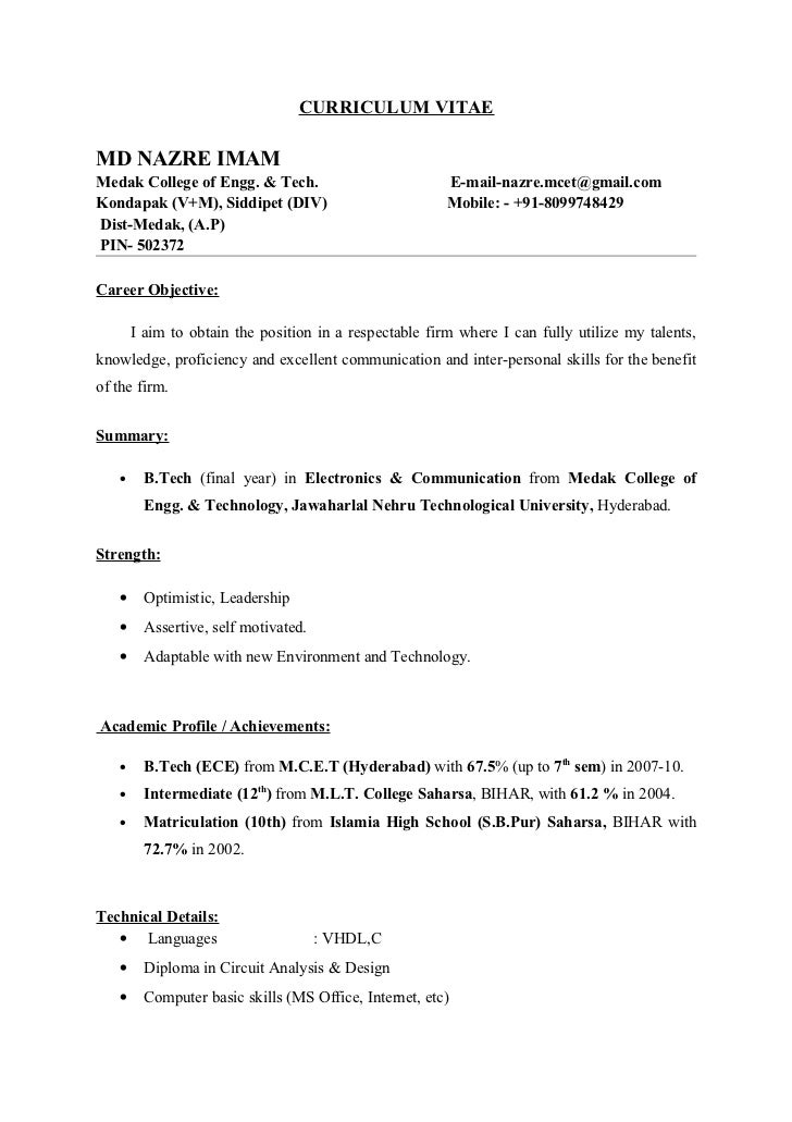 Sample of resume 2