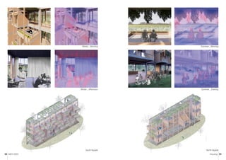 MCH 2023 Housing 59
58
Winter _ Morning Summer _ Morning
Winter _ Afternoon
South façade
Summer _ Evening
North façade
 
