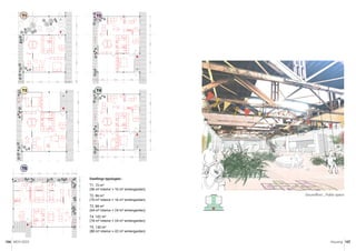 MCH 2023 Housing 107
106
400
400
400
400
110 200 350 350 140
400
400
400
110 200 350 350 140
type
02
64m
2
88m
2
with
wintergarden
400
400
400
140
350
350
200
110
GSPublisherVersion
1092.32.79.84
GSEducationalVersion
400
400
400
110 200 350 350 140
type
04
78m
2
102m
2
with
wintergarden
400 350 350 200 100
400
400
200
100
type
05
88m
2
130m
2
with
wintergarden
Dwellings typologies :
T1. 72 m²
(56 m² interior + 16 m² wintergarden).
T2. 86 m²
(70 m² interior + 16 m² wintergarden).
T3. 88 m²
(64 m² interior + 24 m² wintergarden).
T4. 102 m²
(78 m² interior + 24 m² wintergarden).
T5. 130 m²
(88 m² interior + 42 m² wintergarden).
T3
T5
T2
T1
T4
Groundfloor _ Public space
 