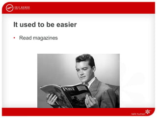 It used to be easier Read magazines 