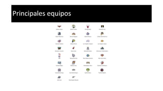 Principales equipos
 