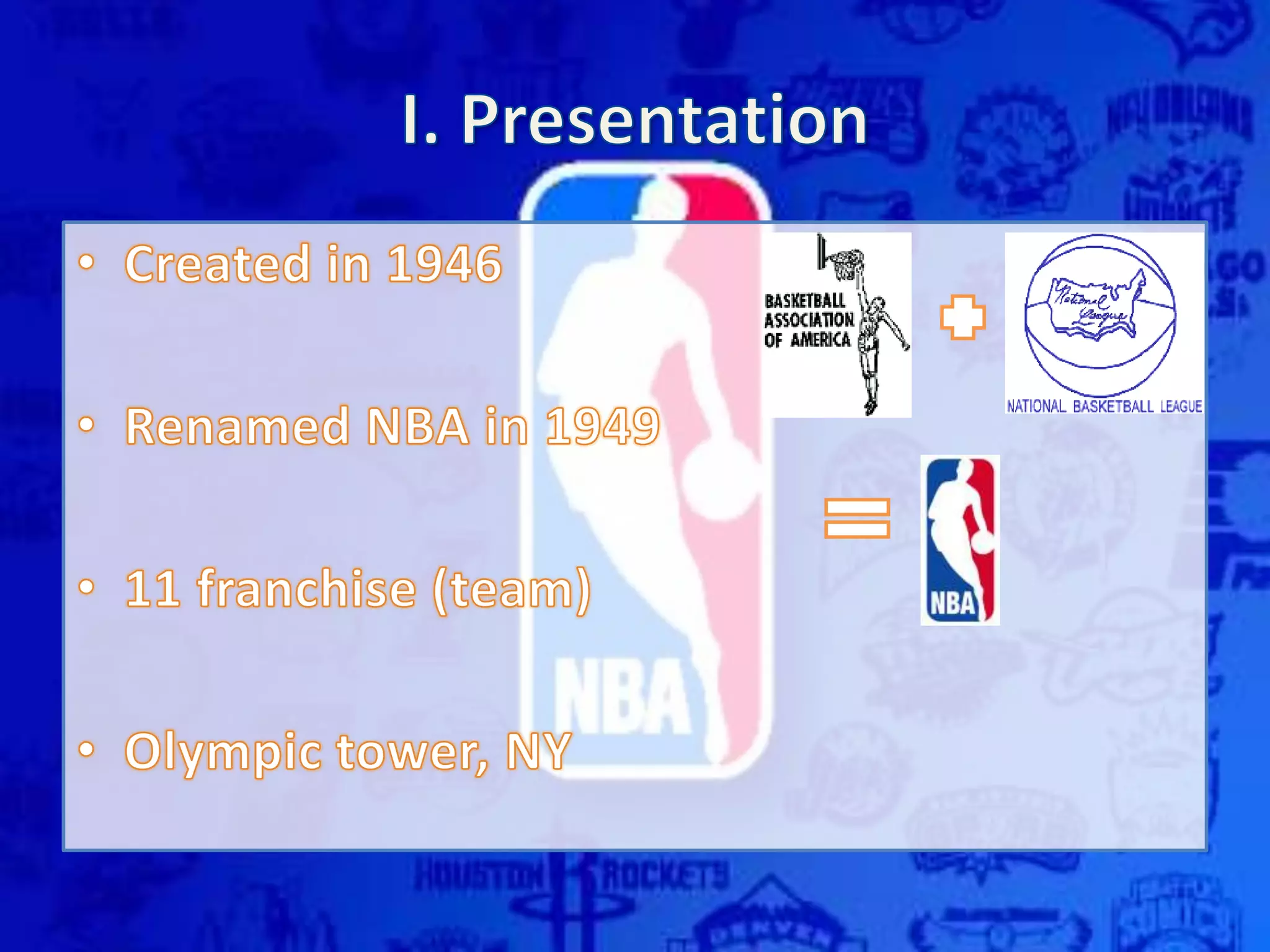 Presentation of the NBA
