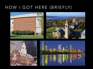 H O W I G O T H E R E ( B R I E F LY )
 