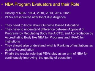 National Board of Accreditation workshop | PPTX