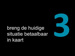 breng de huidige 
situatie betaalbaar 
in kaart 
 