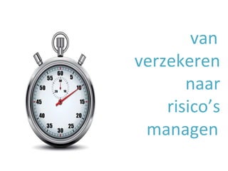 van 
verzekeren 
naar 
risico’s 
managen 
 