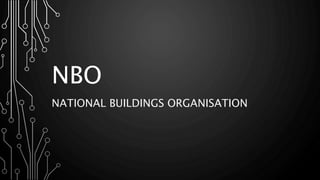 NBO
NATIONAL BUILDINGS ORGANISATION
 
