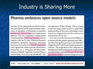 Industry is Sharing More  