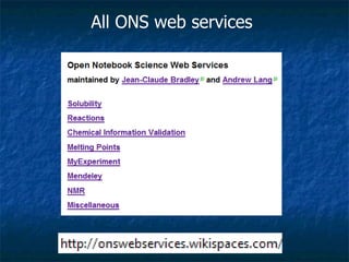 All ONS web services  
