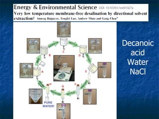 Decanoic acid Water NaCl 