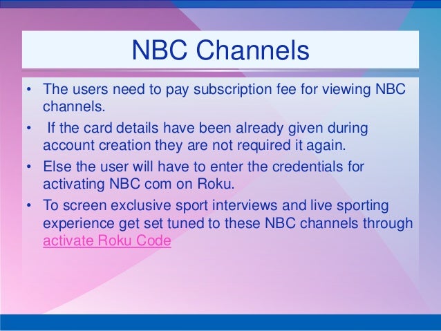 do you need credits if linked to a provider on nbc app