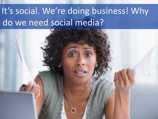 It’s social. We’re doing business! Why
do we need social media?




               © Fran Simon Copyright, 2012   34
 