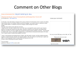 Comment on Other Blogs
 
