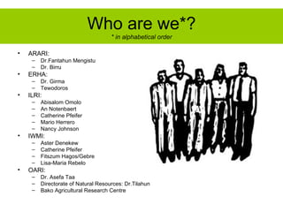 A landscape approach to rainwater management in Ethiopia:  Nile 3 – On targeting and scaling out