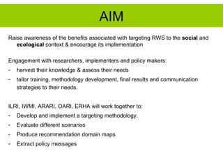 A landscape approach to rainwater management in Ethiopia:  Nile 3 – On targeting and scaling out