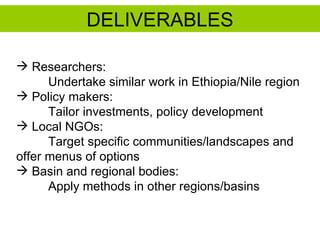 A landscape approach to rainwater management in Ethiopia:  Nile 3 – On targeting and scaling out