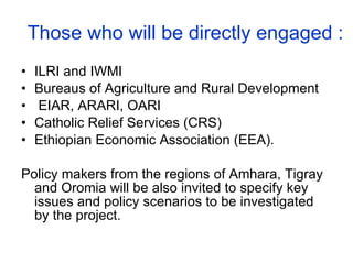 A landscape approach to rainwater management in Ethiopia:  Nile 5 – coordination and platforms