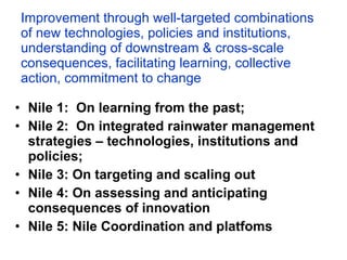 A landscape approach to rainwater management in Ethiopia:  Nile 5 – coordination and platforms