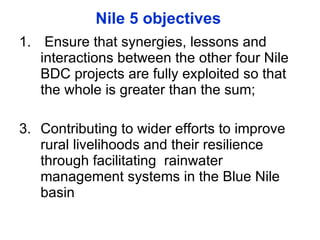 A landscape approach to rainwater management in Ethiopia:  Nile 5 – coordination and platforms