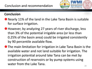Realistic assessment of irrigation potential in the Lake Tana Basin, Ethiopia