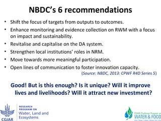 Why rainwater management matters in the Nile Basin: One step towards a possible synthesis paper or proposal