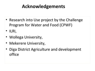 Integrated termite management in degraded crop land in Diga District, Ethiopia