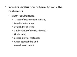Integrated termite management in degraded crop land in Diga District, Ethiopia