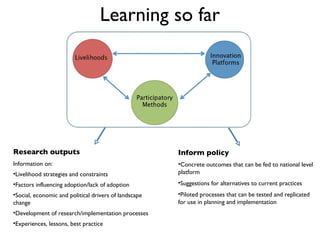 NBDC local innovation platforms: Progress so far