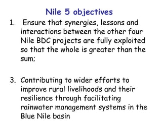 Nile Basin Development Challenge: Rainwater Management Systems