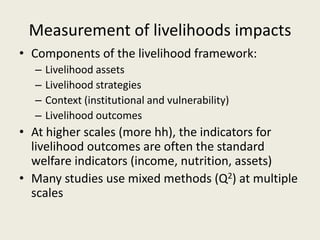 Livelihood impacts in the NBDC