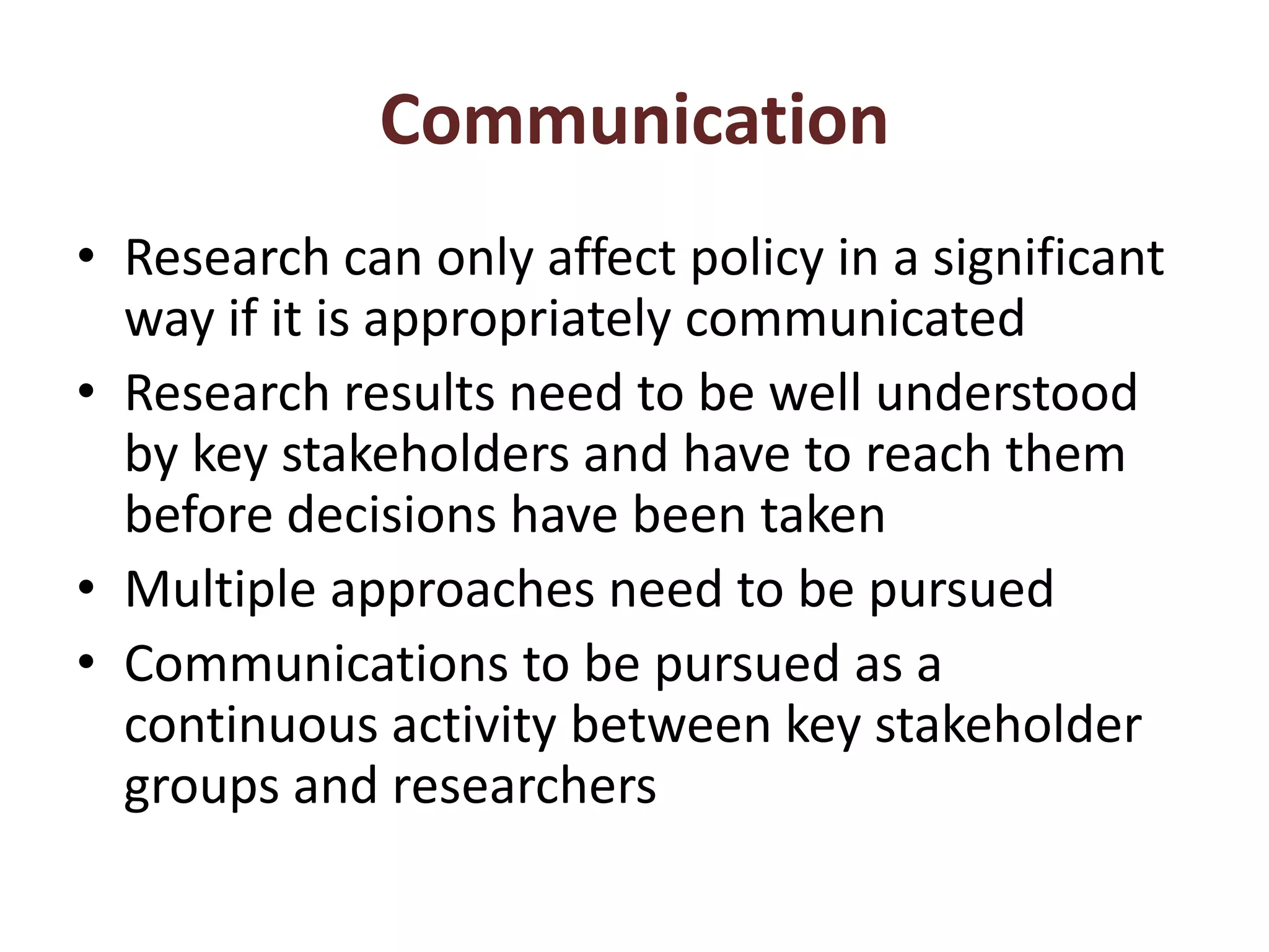 Prepare for policy opportunities. 