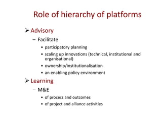 Innovation platforms for land and water management in the Nile Basin