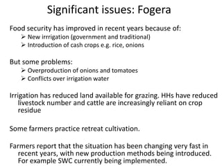 Baseline research on livelihoods and RWM planning, implementation & innovation