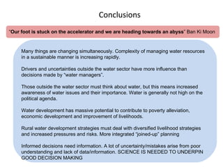Ethiopia water sector: Drivers of change