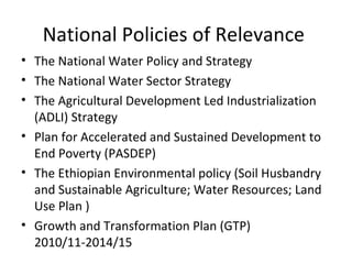 Review of policy and institutional issues related to agricultural water management