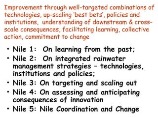 Nile Basin Development Challenge: Rainwater management systems