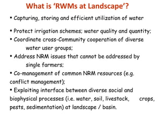 Nile Basin Development Challenge: Rainwater management systems