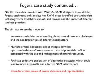 WAT-A-GAME for participatory NRM planning: Fogera case study