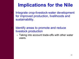 Options for increasing livestock water productivity in the Nile basin