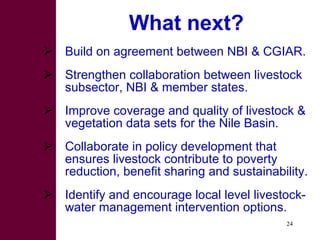 Options for increasing livestock water productivity in the Nile basin