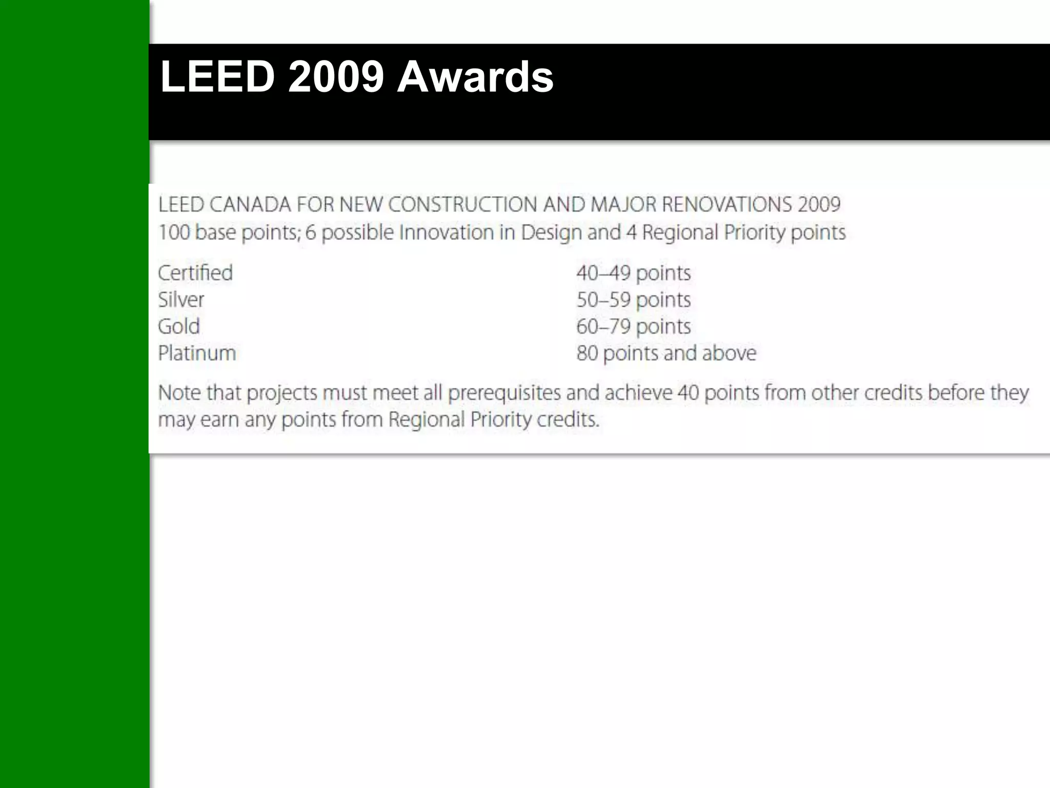 LEED 2009 Awards
 