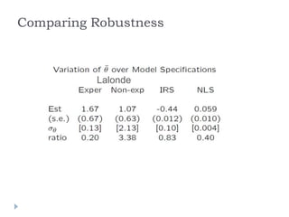 Robustness Metrics: Desiderata
 Invariant to:
 Scaling of explanatory variables
 Transformations of vector of explanato...