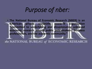 Nber(national bureau of economic research) | PPTX