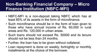 Classification of Activities of NBFC
 