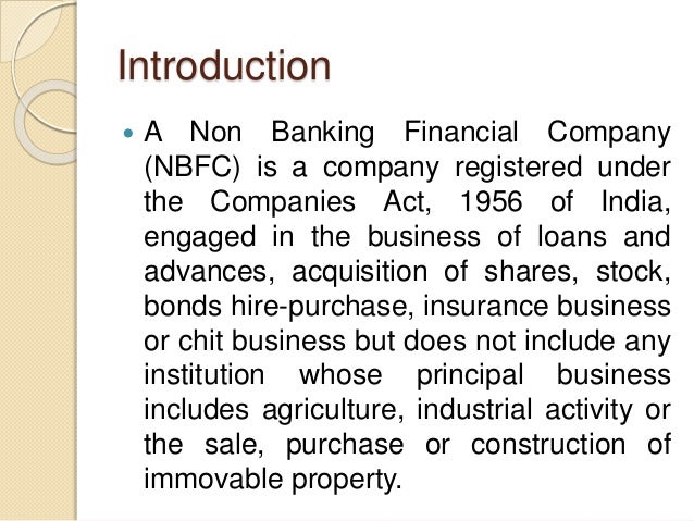 NON BANKING FINANCIAL COMPANIES